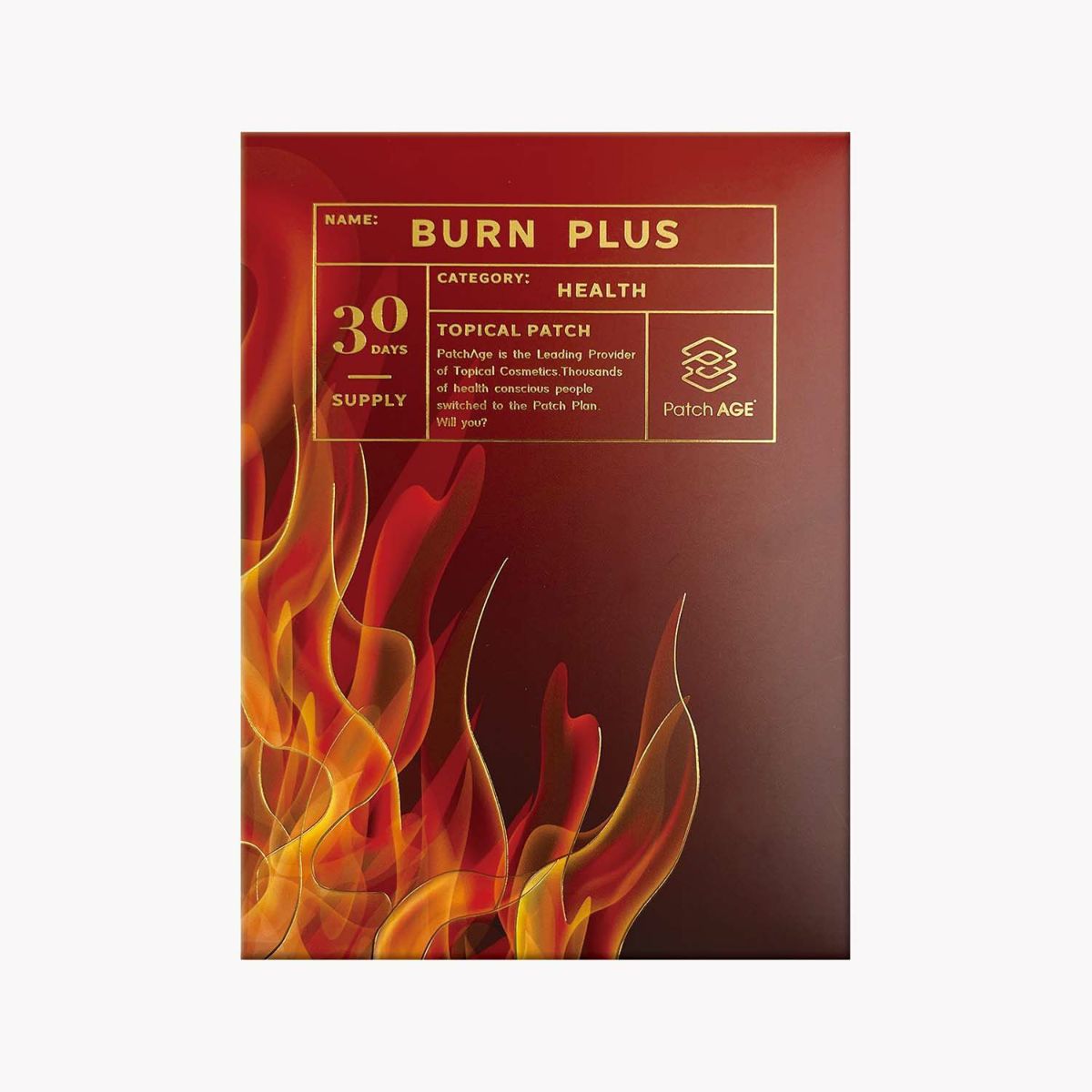 PatchAge Burn ダイエット貼るサプリ 30シート 即効性 脂肪燃焼 食欲抑制 経皮吸収型 最大8時間持続 肌に優しい 体重管理 筋肉合成促進 基礎代謝サポート 簡単 貼るだけ ダイエットパッチ 長時間ケア 安全性 高評価 人気 サプリメント ギフト